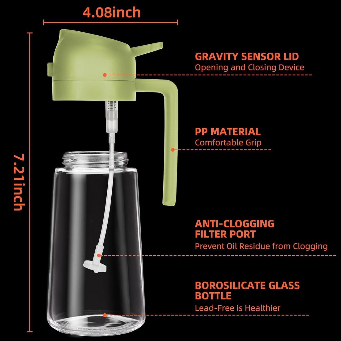 TrendPlain 16oz Oil Dispenser Bottle for Kitchen