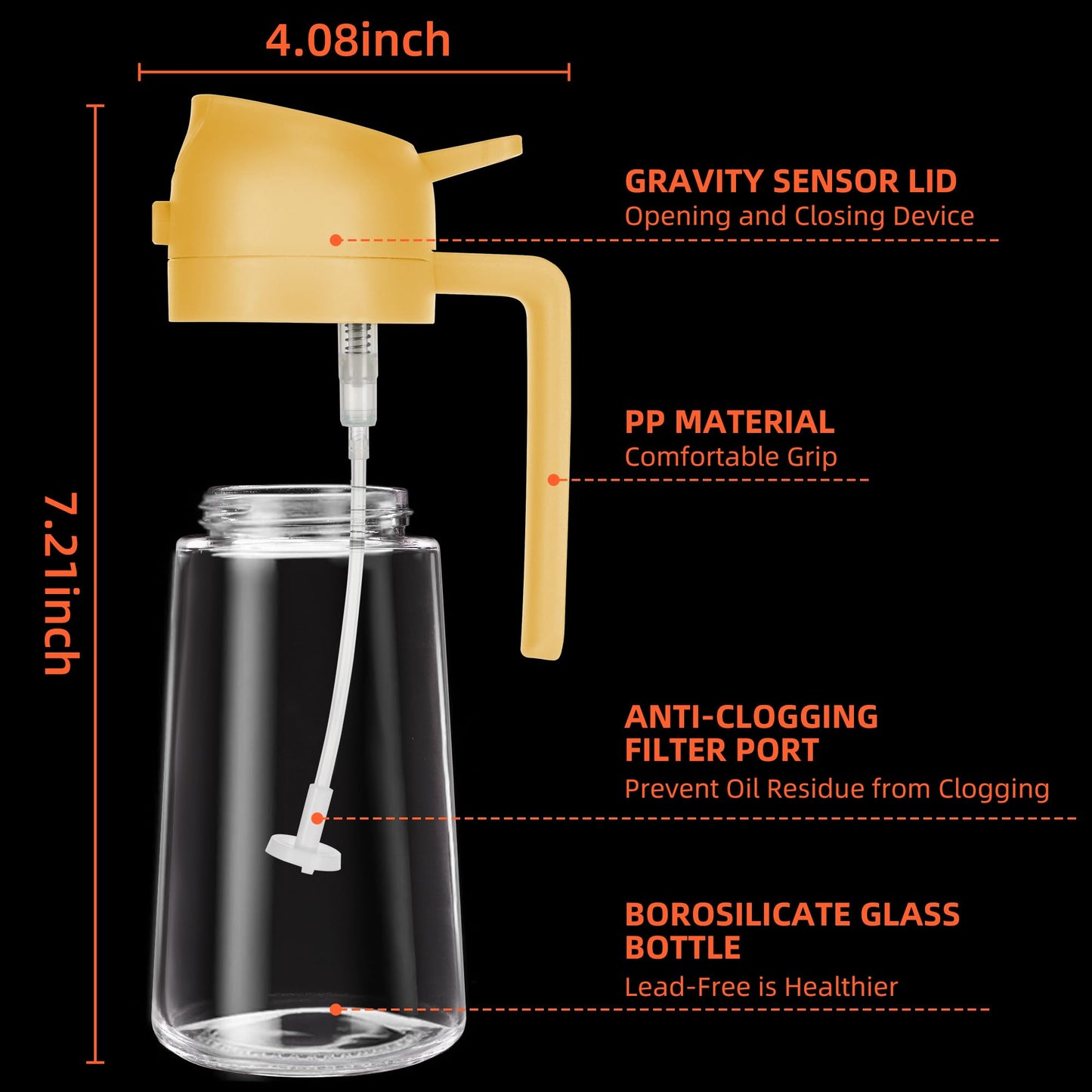 TrendPlain 16oz Oil Dispenser Bottle for Kitchen