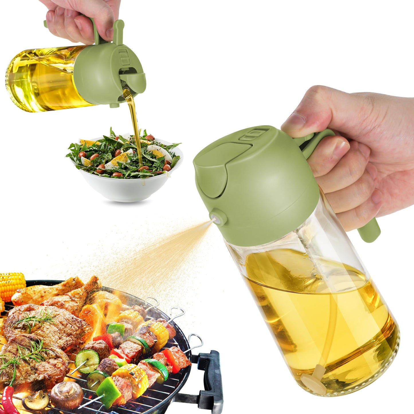 TrendPlain 16oz Oil Dispenser Bottle for Kitchen