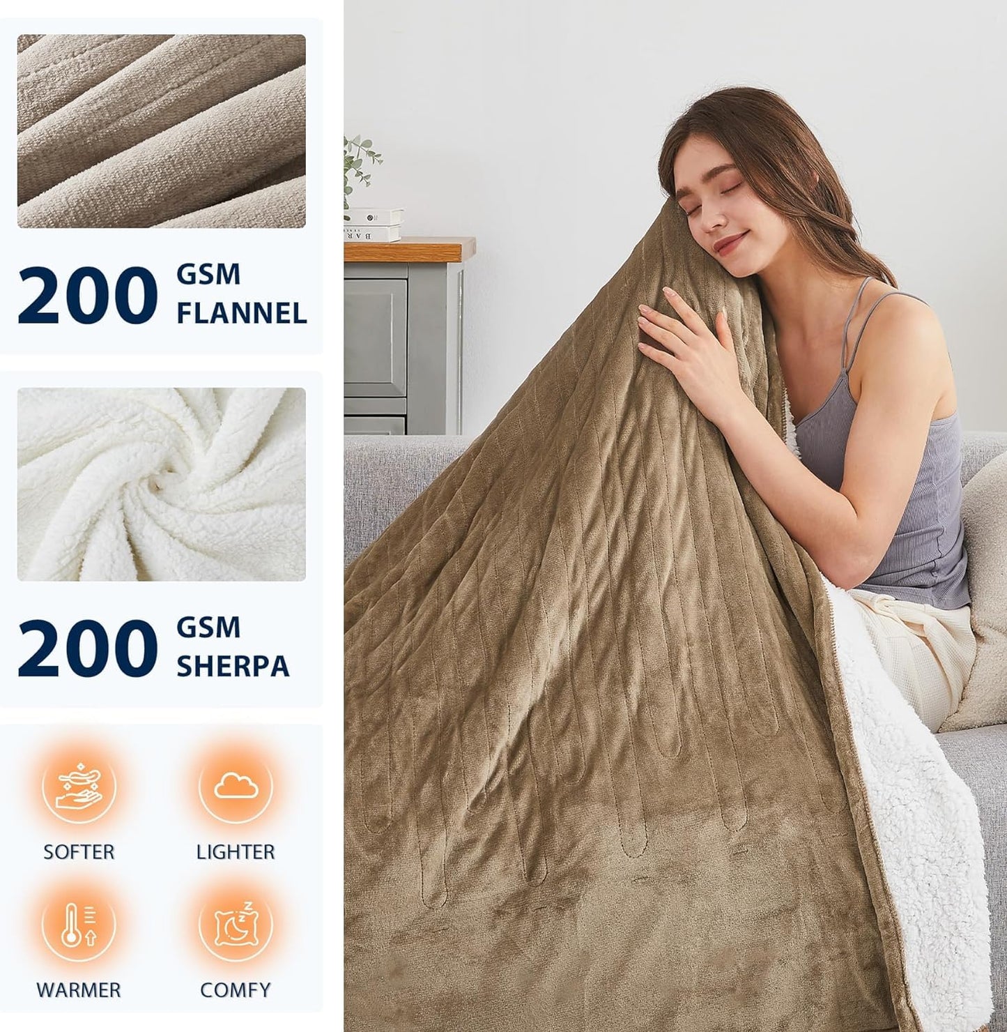 Homemate Heated Blanket Electric Throw