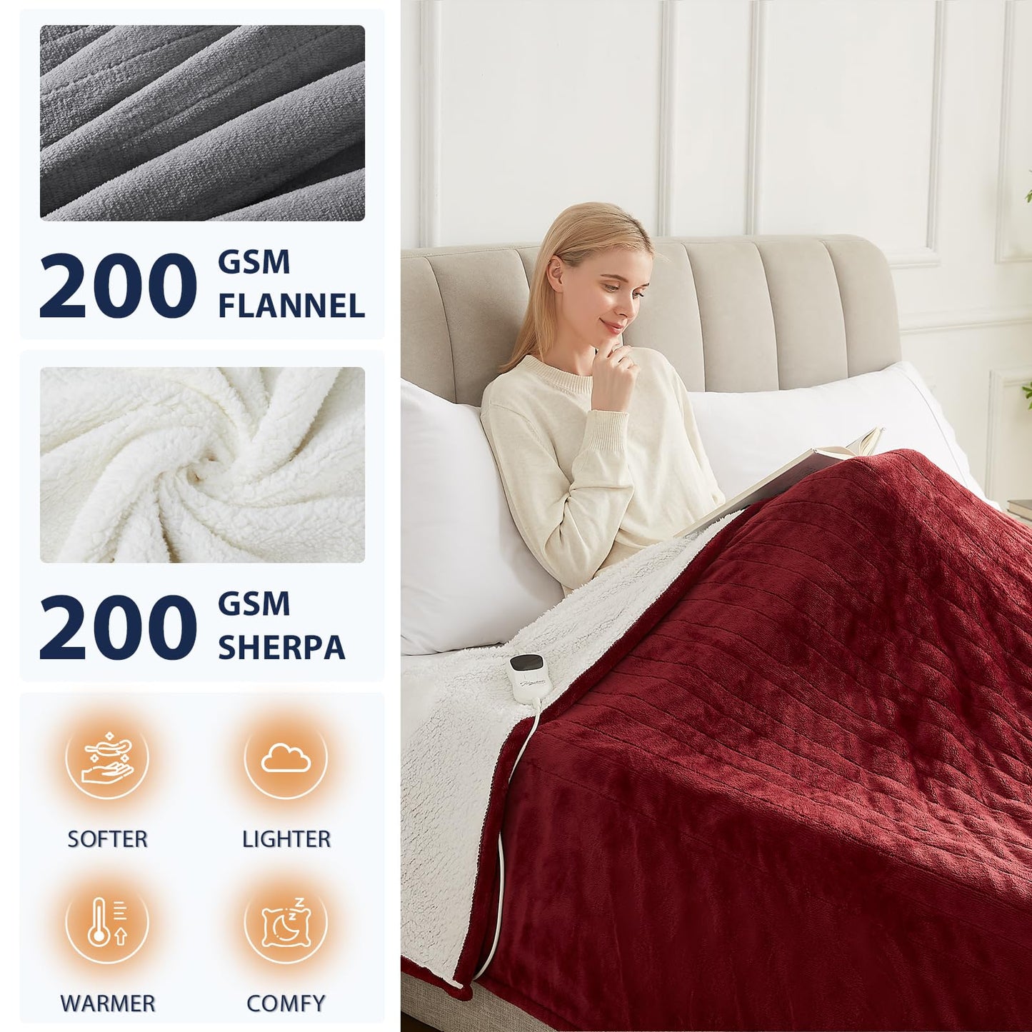 Homemate Heated Blanket Electric Throw